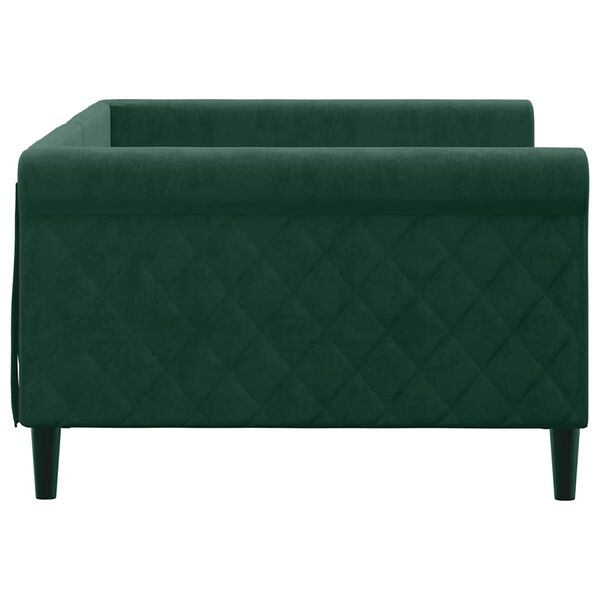 vidaXL Sof&aacute;-cama 100x200 cm veludo verde-escuro
