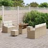 vidaXL Conjunto de Sof&aacute; de Jardim 8 pcs Bege Rattan Sint&eacute;tico