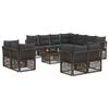 vidaXL Conjunto de Sof&aacute; de Jardim 12 unid. Cinzento vime PE