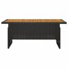 vidaXL Mesa de jardim 100x50x43/63 cm acácia maciça/vime PE preto