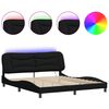 vidaXL Estrutura de cama com LED sem colch&atilde;o Hvar 180x200 cm tecido preto