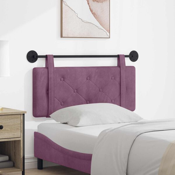 vidaXL Cabeceira Suspensa Roxo 110 x 55 x 5 cm Veludo