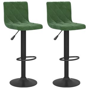 vidaXL Bancos de bar 2 pcs veludo verde-escuro