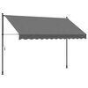 vidaXL Toldo retr&aacute;til 300x150 cm tecido e a&ccedil;o antracite