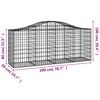 vidaXL Cestos gabi&atilde;o arqueados 40pcs 200x50x80/100cm ferro galvanizado