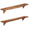 vidaXL Prateleiras parede 2 pcs 110x20x18 cm madeira de ac&aacute;cia maci&ccedil;a