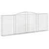 vidaXL Cesto gabi&atilde;o arqueado 400x30x140/160 cm ferro galvanizado