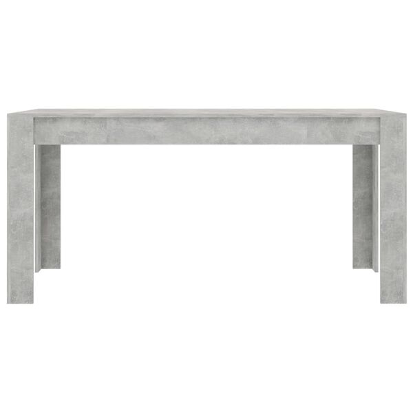 vidaXL Mesa de jantar 160x80x76 cm contraplacado cinzento cimento