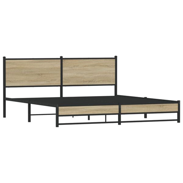vidaXL Estrutura de cama sem colchão 183x213cm metal carvalho sonoma