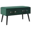 vidaXL Banco com gavetas 80 cm veludo verde
