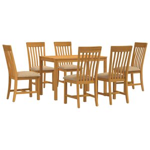 vidaXL Conjunto de sala de jantar 7 unid. Bege