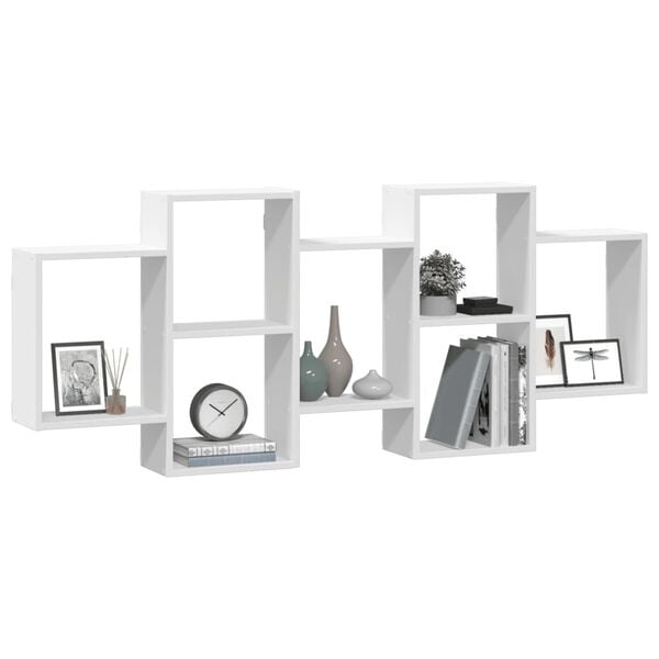 vidaXL Prateleira de parede 159x18x65 cm derivados de madeira branco