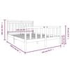 vidaXL Estrutura de cama king 150x200 cm madeira maci&ccedil;a branco