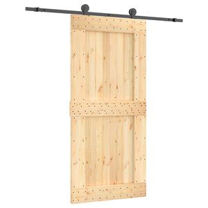 vidaXL Porta Deslizante 95 x 210 cm Natural e Preto