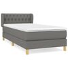 vidaXL Cama com molas/colch&atilde;o 100x200 cm tecido cinza-escuro