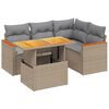 vidaXL 5 pcs conjunto de sof&aacute;s p/ jardim com almofad&otilde;es vime PE bege