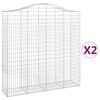 vidaXL Cestos gabi&atilde;o arqueados 2pcs 200x50x200/220cm ferro galvanizado