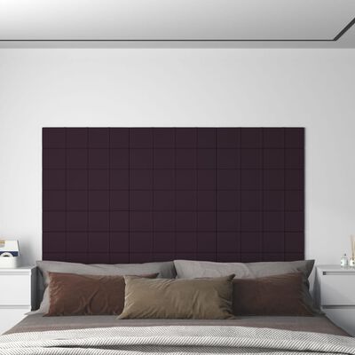 vidaXL Painel de parede 12 pcs 60x15 cm tecido 1,08 m² roxo