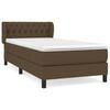 vidaXL Cama com molas/colch&atilde;o 90x190 cm tecido castanho-escuro