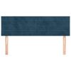 vidaXL Cabeceira de cama 2 pcs veludo 72x5x78/88 cm azul-escuro