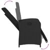 vidaXL Cadeiras jardim reclin&aacute;veis 2 pcs c/ apoio de p&eacute;s vime PE preto