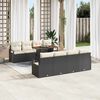 vidaXL Conjunto de Sof&aacute; de Jardim 9 pcs Preto Rattan Sint&eacute;tico