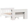 vidaXL Cama com estante sem colch&atilde;o 150x200 cm pinho maci&ccedil;o branco