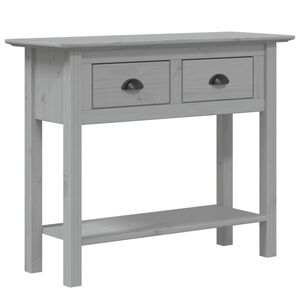 vidaXL Mesa consola BODO 91x35x74 cm madeira de pinho maci&ccedil;a cinzento