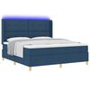 vidaXL Cama Box com colch&atilde;o Azul 180 x 200 cm tecido