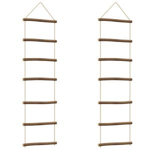 vidaXL Decora&ccedil;&otilde;es de parede forma escada 2 pcs 30x100 cm ramo natural