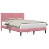 vidaXL Estrutura da Cama com cabeceira Rosa 140 x 190 cm Veludo