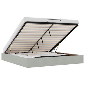 vidaXL Estrutura de cama otomana sem colch&atilde;o 200x200 cm cinzento claro