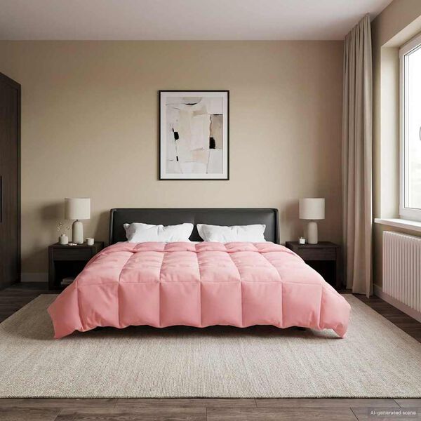 vidaXL Duvet de Ano Inteiro Colchonete Rosa 240 x 260 cm Microfibra