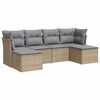 vidaXL 6 pcs conjunto de sof&aacute;s p/ jardim com almofad&otilde;es vime PE bege