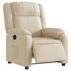 vidaXL Poltrona reclin&aacute;vel el&eacute;trica tecido cor creme