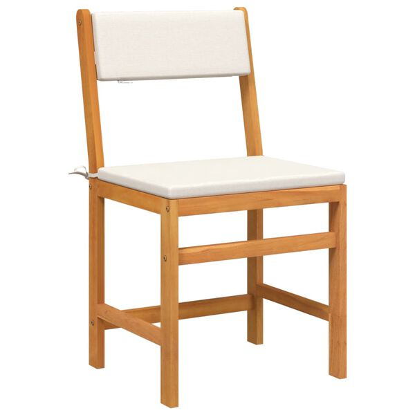 vidaXL 3 pcs conjunto de varanda com almofadões madeira acácia maciça