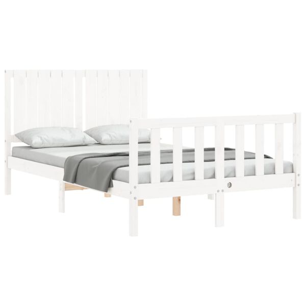 vidaXL Cama sem colchão 120x200 cm madeira de pinho maciça branco