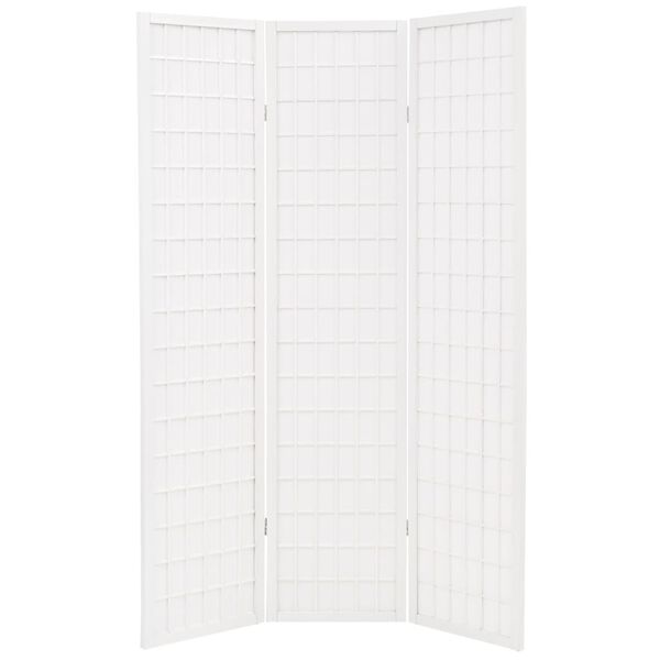 vidaXL Biombo dobr&aacute;vel com 3 pain&eacute;is estilo japon&ecirc;s 120x170 cm branco