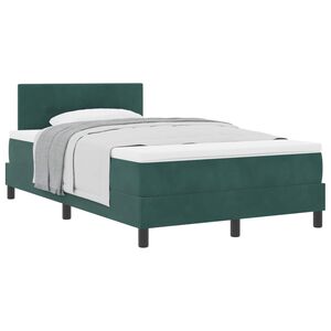 vidaXL Cama Box com colch&atilde;o Verde Escuro 120 x 190 cm Veludo
