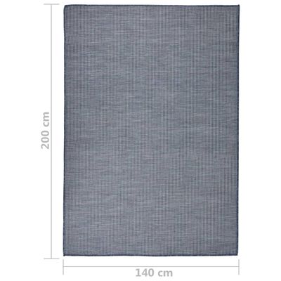 vidaXL Tapete de tecido plano para exterior 140x200 cm azul