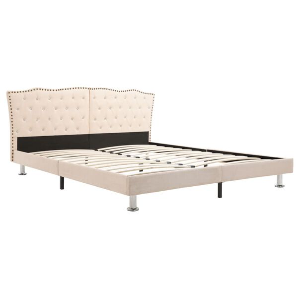 vidaXL Cama com colch&atilde;o espuma de mem&oacute;ria 180x200 cm tecido bege