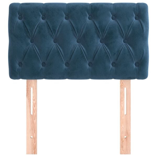vidaXL Cabeceira de cama veludo 80x7x78/88 cm azul-escuro