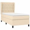 vidaXL Cama com molas/colch&atilde;o 90x190 cm tecido cor creme