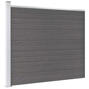 vidaXL Painel de cerca 175x146 cm WPC cinzento