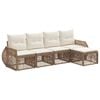 vidaXL Conjunto de Sof&aacute; de Jardim 5 pcs Bege e Branco Creme vime PE