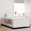 vidaXL Cama Box Creme e Branco 120 x 200 cm Tecido de Veludo Cotele