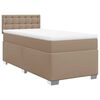 vidaXL Cama com molas/colch&atilde;o 90x200 cm couro artificial cappuccino