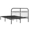 vidaXL Estrutura de cama com cabeceira 140x190 cm metal preto