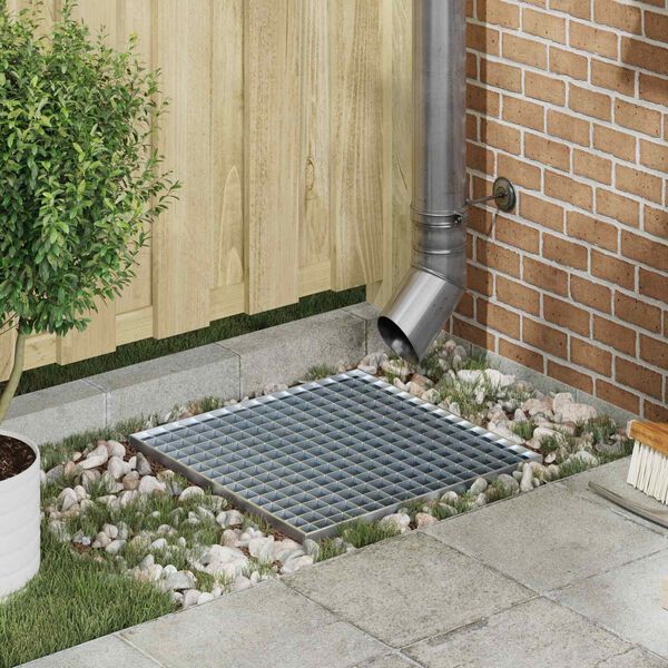 vidaXL Grelha Prateado 50 x 50 x 2 cm A&ccedil;o Galvanizado a Quente