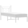 vidaXL Estrutura de cama sem colch&atilde;o com cabeceira 75x190 cm branco